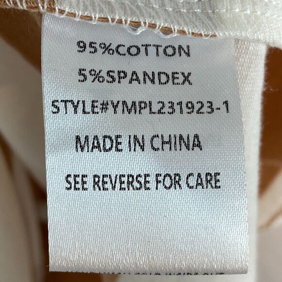 Pink Lilly Dress Women's Medium‎ Tan White Striped Tie Straps Stretch Drawstring - Picture 5 of 6